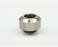 PrimoChill Rigid Revolver Compression Fitting - Straight Knurled Grip - For 3/8in. ID x 1/2in. OD Tubing (4 pack), Nickel Plated Brass - Black