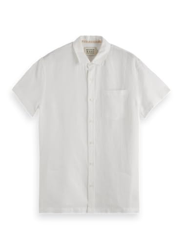 Scotch & Soda Men's CORE Linen Shirt, Off White, S