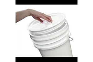 5 Gallon White Bucket & Gamma Seal Lid - Food Grade Plastic Pail & Gamma2 Screw Seal Tight Lid (White)