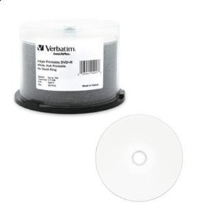 VER94917 - Verbatim DVD+R 4.7GB 16X DataLifePlus White Inkjet Printable, Hub Printable - 50pk Spindle