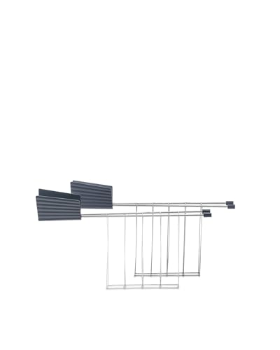 Alessi Plisse MDL08RA G - Set of Two Design Toaster Racks in Steel and Thermoplastic Resin, Grey