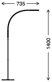Leuchten - Candeeiro de pé LED, regulável, comando remoto, inclui controlo de temperatura de cor, 8 watts, 700 lúmens, branco