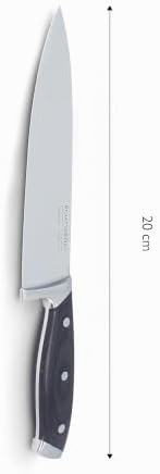 Messerblock/ Küchenmesser-Set aus Akazienholz mit rutschhemmenden Gummifüßen, Inkl. Integriertem Messerschärfer, Messer aus Klingenstahl, 6tlg.