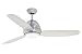 Emerson Ceiling Fans CF244BS, Curva, Modern Indoor Ceiling Fan With Light And Remote, 44-Inch Blades, Brushed Steel Finish