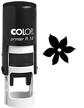 Printtoo Flower Design Self Inking Mini Rubber Stamp Colop Round Decorative Teachers Stamps 12mm