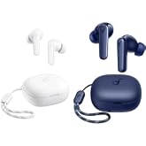 Soundcore by Anker P20i True Wireless Earbuds, 10mm Drivers with Big Bass, Bluetooth 5.3, 30H Long Playtime, Water-Resistant, 2 Mics for AI Clear Calls, 22 Preset EQs, Customization (White&amp;Blue)