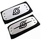 HappyShip 2PCS Naruto Leaf Village and Anti Leaf Village Headband Ninja Cosplay Accessories