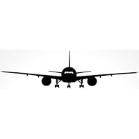 ELKS Unique Design Airplane Big Jet Silhouette CAR Decal Sticker, White, 8 Inch, Die Cut Vinyl Decal, for Windows, Cars, Trucks, Toolbox, Laptops, MacBook-virtually Any Hard Smooth Surface