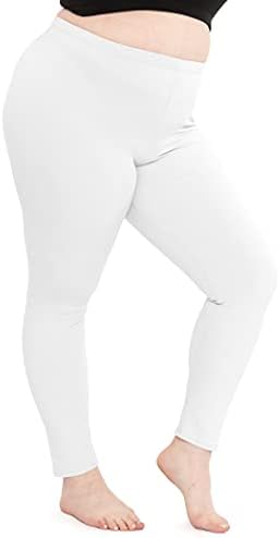 Cotton Plus Size Leggings White 