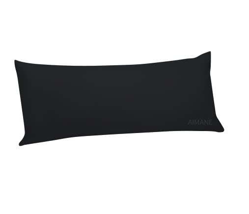 AIMANE® Long Bolster Pillowcase Cover - Body Pillow Neck Support - Orthopaedic Bolster Pillowcase Cover Nursing Pregnancy Support Long Pillowcases (King 5FT, Black)