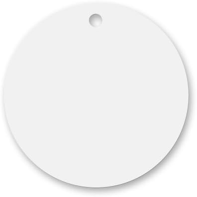 One-Sided Blank Aluminum Sublimation Tags - 2" White Circle - Pack of 25