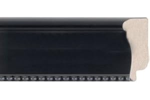 CountryArtHouse Picture Frame Moulding (Wood) 18ft Bundle - Traditional Black Finish - 1.625" Width - 3/8" Rabbet Depth