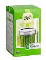 Ball WIDE mouth canning/mason jar, LIDS & BANDS (rings),12 lids and 12 bands or 1 dozen. Combined with One (1 cap only) Ball Wide Plastic Storage Cap.