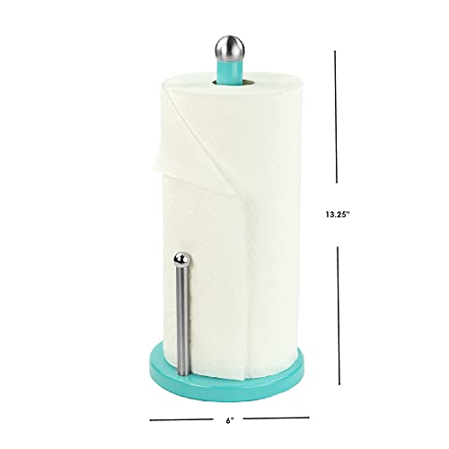 Steel Paper Towel Holder by Home Basics (Turquoise), Standing Paper