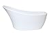 Freestanding Bathtub – 63 Inch Matt White Acrylic Tub for Bathroom – Flat Bottom Stand Alone Bathtub – Modern and Elegant Style – Comfortable Curved Design Tub