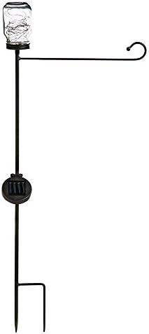 Evergreen Mason Jar Solar Garden Flag Stand