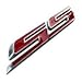 (3 Pieces) Small Slant SS Grill Side Trunk Emblem Badge Decal with Sticker for Chevrolet Chevy Camaro Impala Malibu Holden 2010-2016 [red Letter with Chrome Trim]