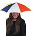 Funny Party Hats Umbrella Hat - Fishing Umbrella Hat for Kids and Adults - Elastic, Rainbow Colors