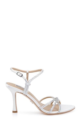BADGLEY MISCHKA WOMEN’S JULIETTA HEELED SANDAL, BLACK, 9.5