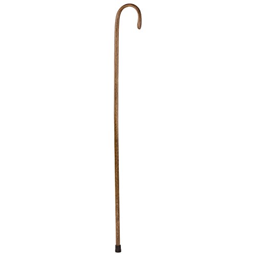 Brazos Free Form Oak Wood Shepherd s Crook Staff Walking Stick, Brown, 58 Inch, Made in the USA