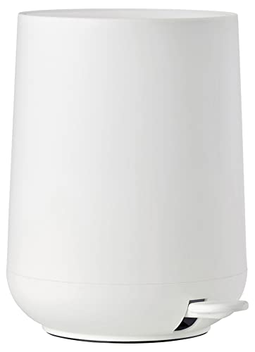 Zone Denmark Nova Pedal Bin, Cosmetic Bathroom Bin, Small Waste Bin for Bathroom, 3 Litre, Ø 20.5 cm, Height 23.5 cm, White