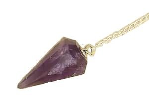 Amethyst Natural Healing Crystal Faceted Tapered Pendulum Divination, Dowsing - Develop Your Intuition
