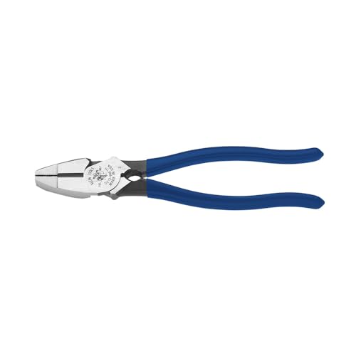 Klein Tools D213-9NETH Linemans Bolt-Thread Holding Pliers, High-Leverage Streamline Design with Rounded Nose and Knurled Jaw, 9-Inch