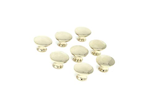 Restore Hardware8 Small Brass Knobs Book Case Desk Jewelry and Small Boxes Knobs Solid Cast Brass 5/8" Diameter X 1/2" Projection