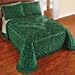 Collections Etc Royalty Elegant Scroll and Checkered Pattern Chenille Bedspread with Fringe Border, Ivory, Queen