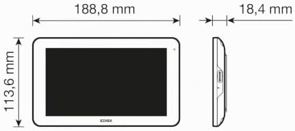 Vimar K42945 Kit de vídeo porteiro inteligente com vídeo porteiro Wi-Fi com tela sensível ao toque, placa de áudio / vídeo, fonte de alimentação com plugues intercambiáveis padrão UE, BS, EUA, AU, suportes de montagem