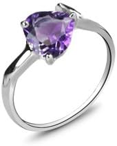 Natural Amethyst 925 Sterling Silver Solitaire Ring Size 8 (r222)