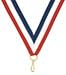 2nd Place Silver Stars and Stripes Die Cast Medal with Red, White & Blue V-neck Ribbon