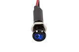 Alpinetech PLB8MS 8mm 5/16" 12V LED Metal Signal Indicator Pilot Dash Light Black Bezel with Symbols (High Beam Indicator)
