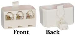 PcConnectTM RJ11 / RJ12, Line 1, Line 2, Line 1 + 2, 1 Plug to 3 Jack T Adaptor
