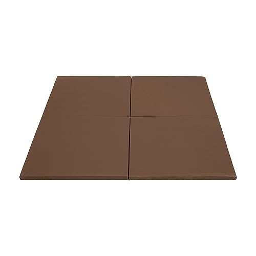 ECR4Kids SoftZone Play Patch Activity Mat Squares, Modular Playmat, Chocolate, 4-Pack