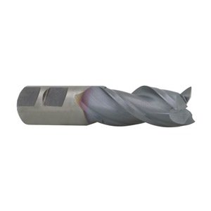 Niagara Cutter N33811 High Speed Steel (HSS) Square Nose End Mill, Weldon Shank, TiCN Finish, Finishing Cutting, 37-Degree Helix, 3-Flute, 3.0625" OAL, 0.250" Cut Diameter, 0.375" Shank Diameter