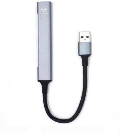 EW1144 USB A Hub, 4 Port Ultra Slim Data Hub, Hub con 3 USB A 2.0, 1 USB A 3.2 Port, Slim Type A Hub for Macbook Pro/Air, Laptop, PS5/PS4 and Mac OS, Windows, Android Systems, Aluminium
