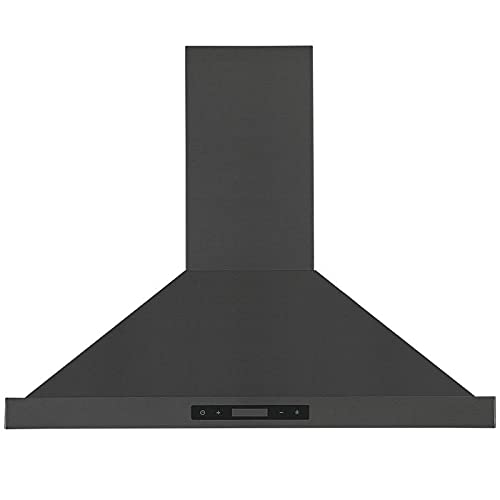 Ancona AN1574 30" 450 CFM Convertible Wall Mount Range Hood in Black