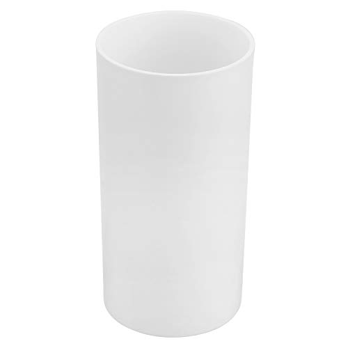 Zuvo 6 Pcs Plastic Bathroom Accessory Set Luxury Bath Accessories Bath Set Lotion Bottles, Toothbrush Holder, Tooth Mug, Soap Dish, Toilet Brush, Trash Can, Rubbish Bin (White 2)