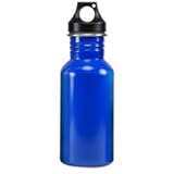 Eco-Friendly Wide Mouth 17 oz, 500 mL Stainless Steel Water Bottle - BPA Free, Shiny Blue