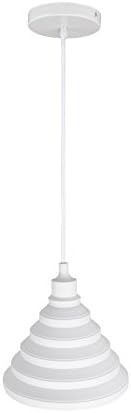Modern Electric Pendant Lights with Foldable White Silicone Lampshade, a Unique Ceiling Hanging Lamp for Dining Room, Study Room, Bed Room and More
