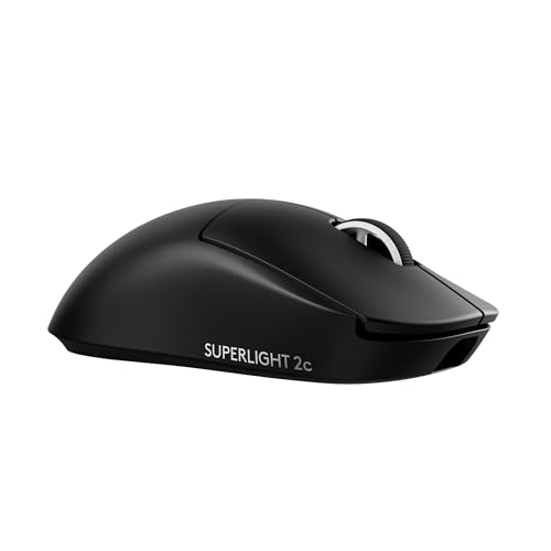 Logitech G PRO X SUPERLIGHT 2c wireless gaming mouse, 53 g pro-grade compact mouse with 5 programmable buttons, USB-C charging, 44K DPI sensor, up to 8 kHz polling for PC - Black