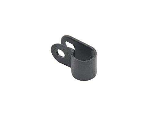 TOVOT 100 PCS Black Nylon Screw Wire Clips R-type Clip Cable Clamp Fasteners Tubing Clips 3/8 Inch (9 mm) for Wire Management