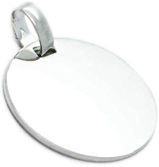 Round Necklace Pendant ~ Chain Pendant with Free Engraving ~ 925 Silver