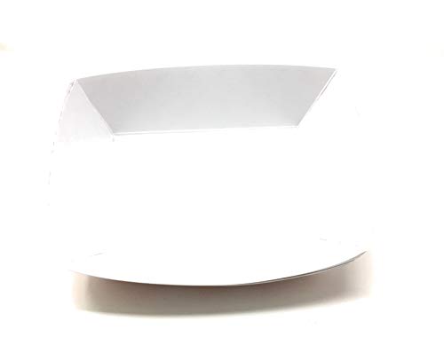 Mr. Miracle White and Red Paper Food Tray. 5-Pound Size. Pack of 100. Disposable, Recyclable and Fully Biodegradable. Made in USA