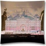 AM Kingdom Cotton Throw Grand Budapest Hotel Film Poster Cushion Cover Pillowcase 18x18 Inch (45x45 Cm)