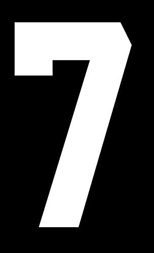 (Style A) Black or White, 8" Tall,Single Number for Sports T-Shirt Jersey Football Baseball,Iron On, Heat Transfer, Team,t-Shirt (White-7)