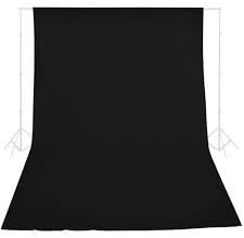 Caltar 100% Cotton Photo Studio Video 10 X 10 Ft Black Muslin Photography Backdrop Background