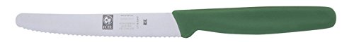 Icel Portugal Serrated Blade High Carbon Stainless Steel Steak Knife, 4 1/4-Inch, Green Handle