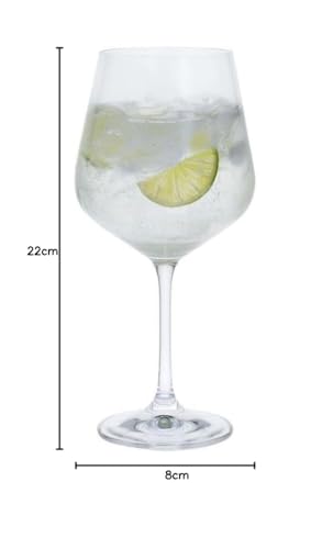 Dartington Premium Crystal Gin Copa Glasses Set of 4, 570ml, Crystal Stem Red & White Goblets, Gin and Tonic Goblets, Cocktail Mocktail Glasses | Handcrafted in England 3